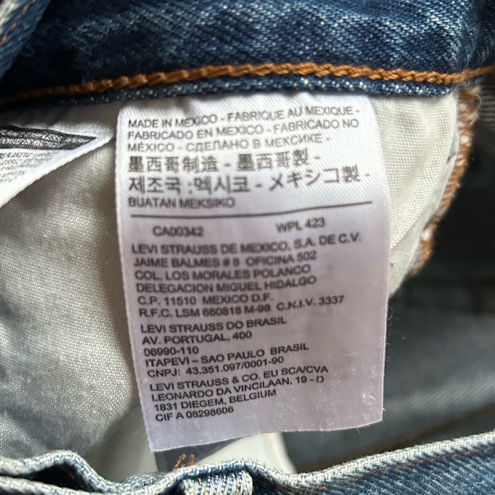 Levi's Straight Leg Dark Blue Denim Jeans - Picture 6 of 8